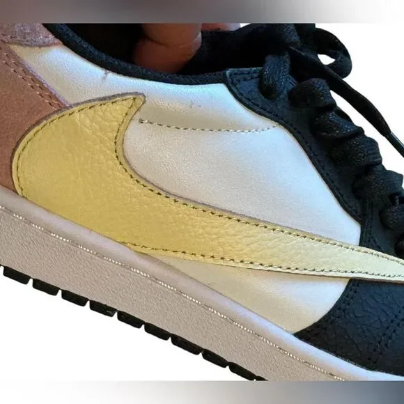 Nike Air Travis Scott Jordan 1 Lows Pink Yellow Cactus Jack Men’s 8 RARE - Picture 7 of 8